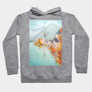 Hallstatt in autumn watercolor Hoodie